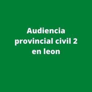 Audiencia provincial civil 2 en leon