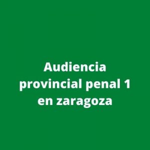 Audiencia provincial penal 1 en zaragoza