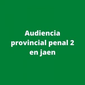 Audiencia provincial penal 2 en jaen