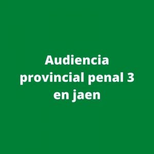 Audiencia provincial penal 3 en jaen