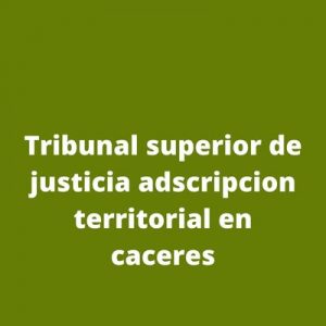 Tribunal superior de justicia adscripcion territorial en caceres