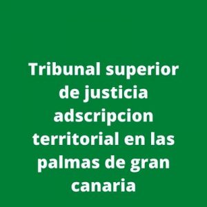 Tribunal superior de justicia adscripcion territorial en las palmas de gran canaria