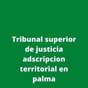 Tribunal superior de justicia adscripcion territorial en palma