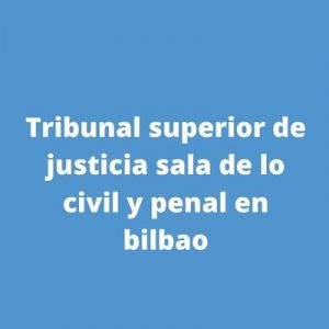Tribunal superior de justicia sala de lo civil y penal en bilbao