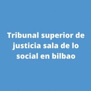 Tribunal superior de justicia sala de lo social en bilbao